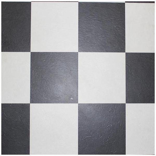 PG8927 AND PG8841 RETRO CHECK PATTERN EMBOSSED VINYL TILES- GLUE DOWN - THE CLOSEST MATCH TO PURE BLACK & WHITE